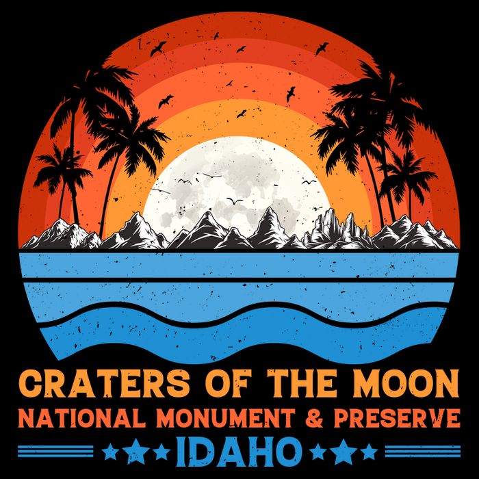 80s 90s Retro Sunset Distressed Craters Of The Moon National Monument Idaho Cooling Performance Crew T-Shirt