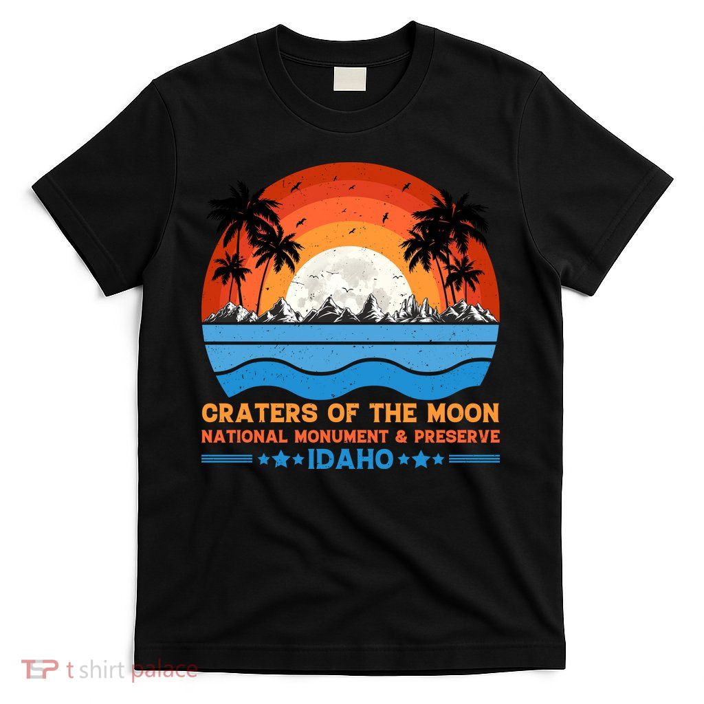 80s 90s Retro Sunset Distressed Craters Of The Moon National Monument Idaho T-Shirt