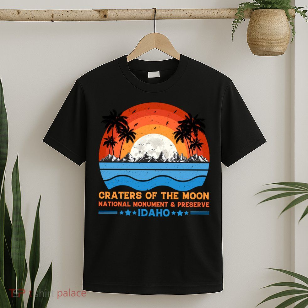80s 90s Retro Sunset Distressed Craters Of The Moon National Monument Idaho T-Shirt