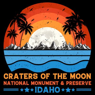80s 90s Retro Sunset Distressed Craters Of The Moon National Monument Idaho T-Shirt