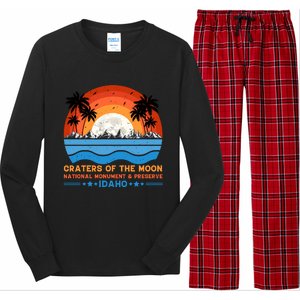 80s 90s Retro Sunset Distressed Craters Of The Moon National Monument Idaho Long Sleeve Pajama Set