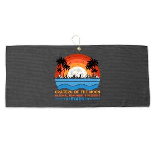 80s 90s Retro Sunset Distressed Craters Of The Moon National Monument Idaho Large Microfiber Waffle Golf Towel