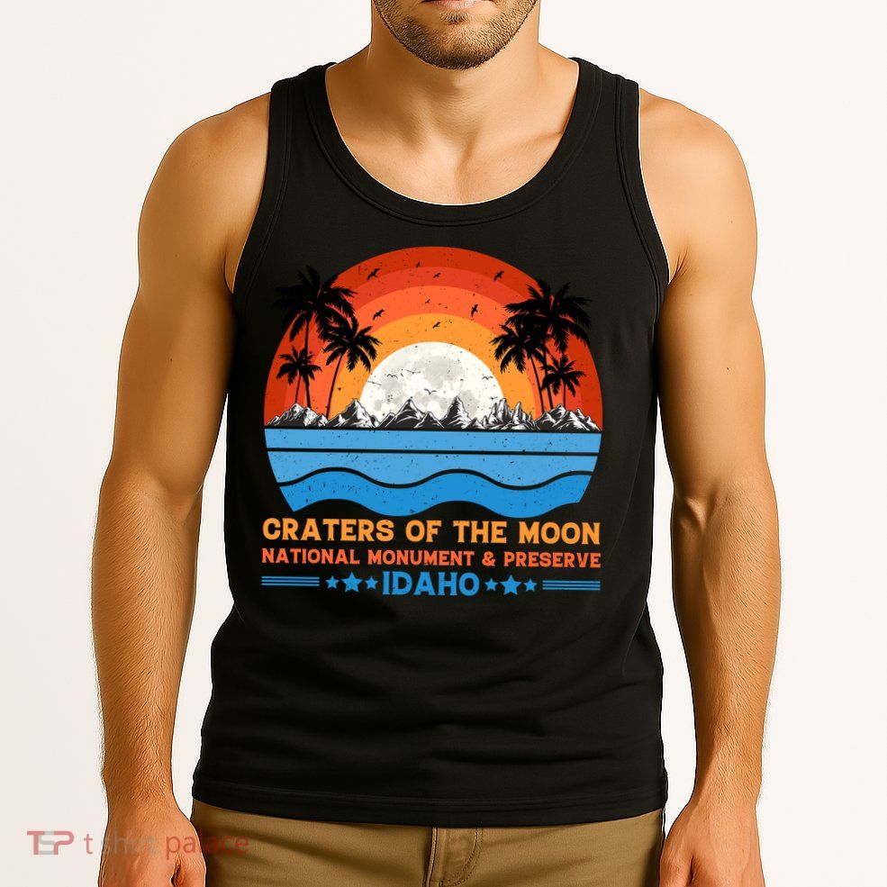 80s 90s Retro Sunset Distressed Craters Of The Moon National Monument Idaho Tank Top