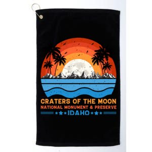 80s 90s Retro Sunset Distressed Craters Of The Moon National Monument Idaho Platinum Collection Golf Towel