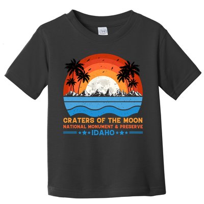 80s 90s Retro Sunset Distressed Craters Of The Moon National Monument Idaho Toddler T-Shirt