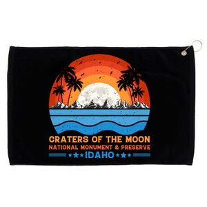 80s 90s Retro Sunset Distressed Craters Of The Moon National Monument Idaho Grommeted Golf Towel