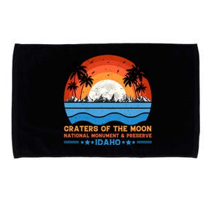 80s 90s Retro Sunset Distressed Craters Of The Moon National Monument Idaho Microfiber Hand Towel