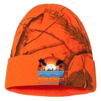 80s 90s Retro Sunset Distressed Craters Of The Moon National Monument Idaho Kati Licensed 12" Camo Beanie