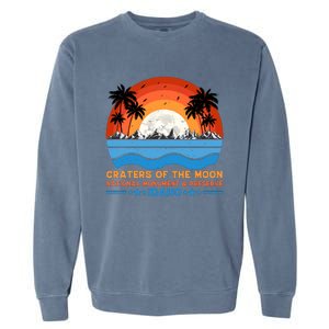 80s 90s Retro Sunset Distressed Craters Of The Moon National Monument Idaho Garment-Dyed Sweatshirt