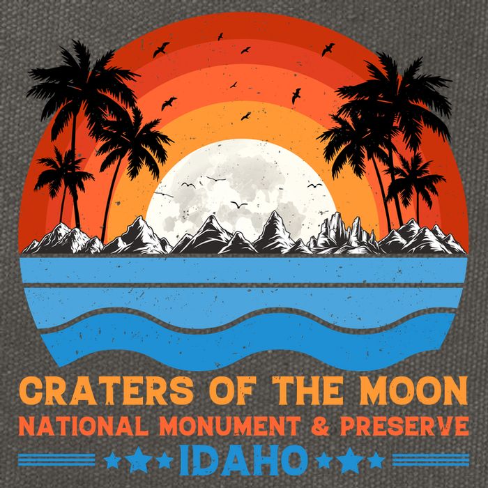 80s 90s Retro Sunset Distressed Craters Of The Moon National Monument Idaho Cotton Canvas Backpack