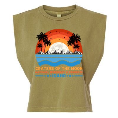 80s 90s Retro Sunset Distressed Craters Of The Moon National Monument Idaho Garment-Dyed Women's Muscle Tee