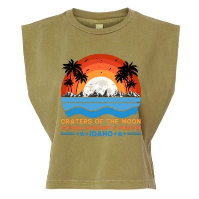 80s 90s Retro Sunset Distressed Craters Of The Moon National Monument Idaho Garment-Dyed Women's Muscle Tee