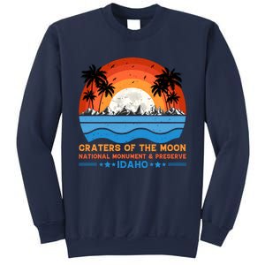 80s 90s Retro Sunset Distressed Craters Of The Moon National Monument Idaho Sweatshirt