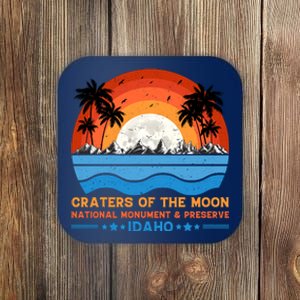 80s 90s Retro Sunset Distressed Craters Of The Moon National Monument Idaho Coaster