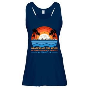 80s 90s Retro Sunset Distressed Craters Of The Moon National Monument Idaho Ladies Essential Flowy Tank