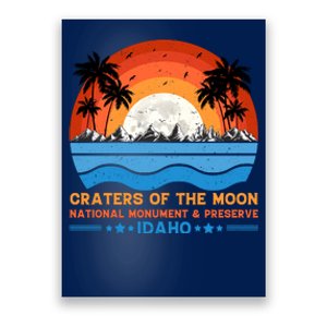 80s 90s Retro Sunset Distressed Craters Of The Moon National Monument Idaho Poster