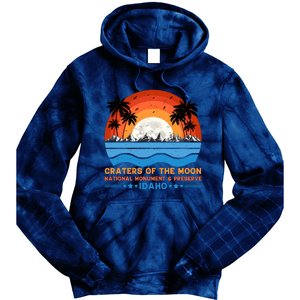 80s 90s Retro Sunset Distressed Craters Of The Moon National Monument Idaho Tie Dye Hoodie