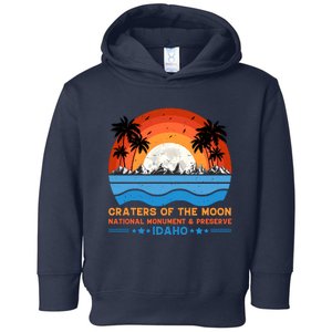 80s 90s Retro Sunset Distressed Craters Of The Moon National Monument Idaho Toddler Hoodie