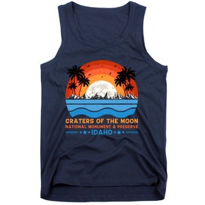 80s 90s Retro Sunset Distressed Craters Of The Moon National Monument Idaho Tank Top