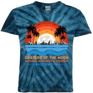 80s 90s Retro Sunset Distressed Craters Of The Moon National Monument Idaho Kids Tie-Dye T-Shirt