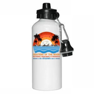 80s 90s Retro Sunset Distressed Craters Of The Moon National Monument Idaho Aluminum Water Bottle