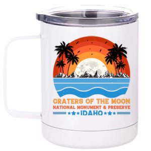 80s 90s Retro Sunset Distressed Craters Of The Moon National Monument Idaho 12 oz Stainless Steel Tumbler Cup