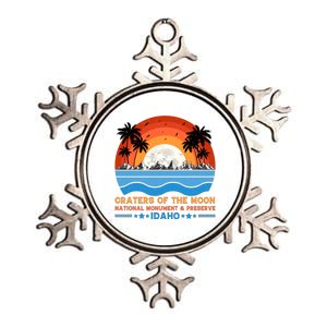 80s 90s Retro Sunset Distressed Craters Of The Moon National Monument Idaho Metallic Star Ornament