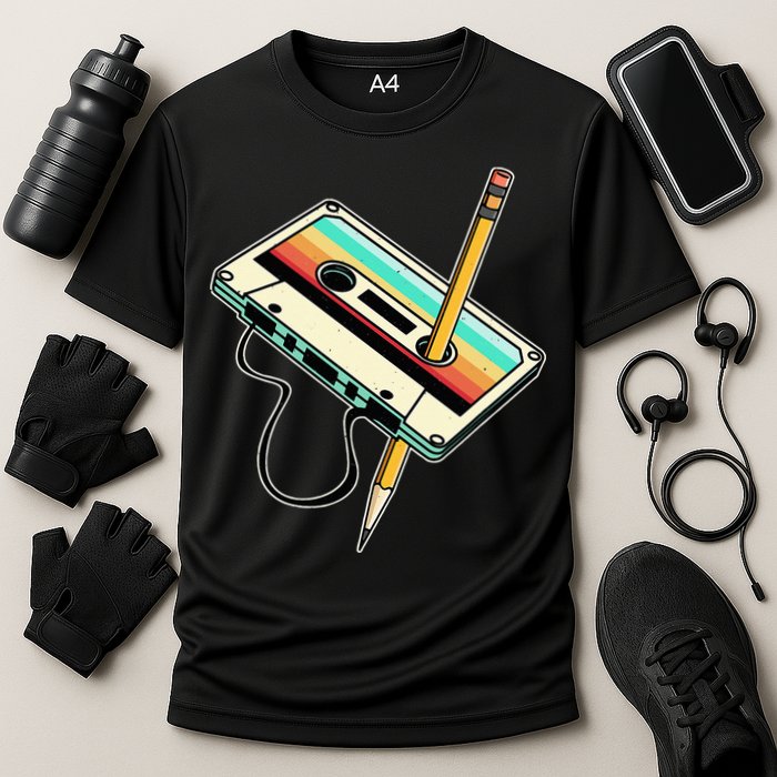 80s 90s Retro Party Costume Nostalgia Cassette Cooling Performance Crew T-Shirt