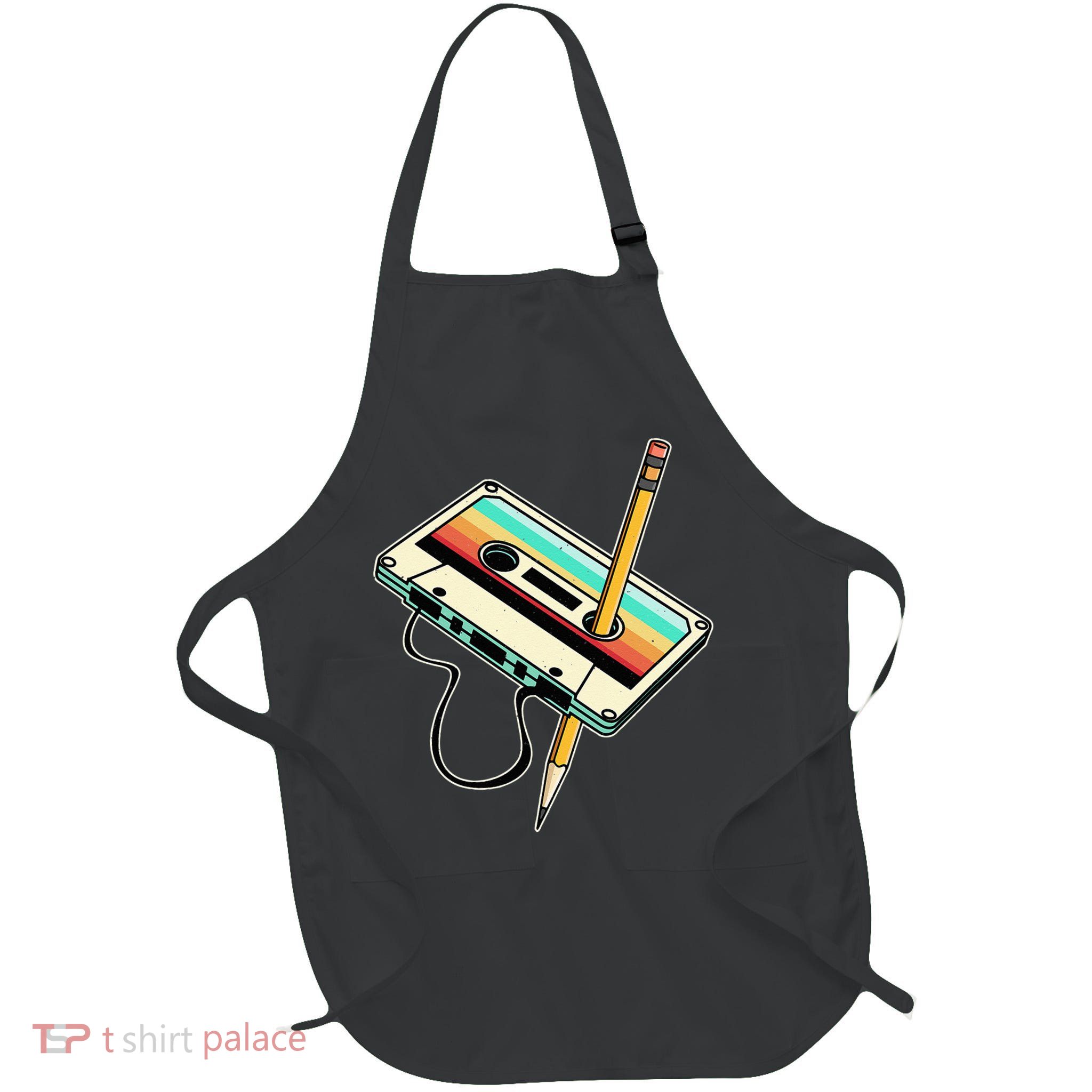 80s 90s Retro Party Costume Nostalgia Cassette Apron