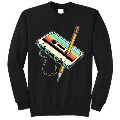 80s 90s Retro Party Costume Nostalgia Cassette Sweatshirt