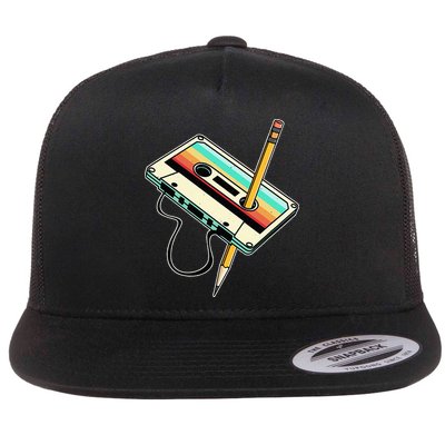 80s 90s Retro Party Costume Nostalgia Cassette Flatbill Hat