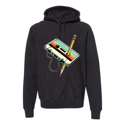 80s 90s Retro Party Costume Nostalgia Cassette Premium Hoodie