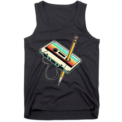 80s 90s Retro Party Costume Nostalgia Cassette Tank Top