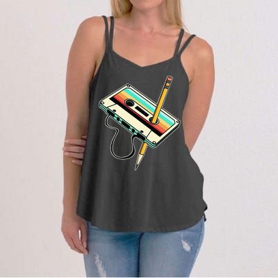 80s 90s Retro Party Costume Nostalgia Cassette Women's Strappy Tank
