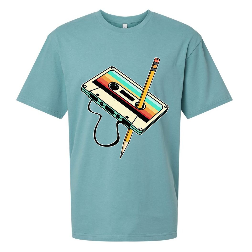 80s 90s Retro Party Costume Nostalgia Cassette Sueded Cloud Jersey T-Shirt