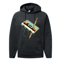 80s 90s Retro Party Costume Nostalgia Cassette Performance Fleece Hoodie