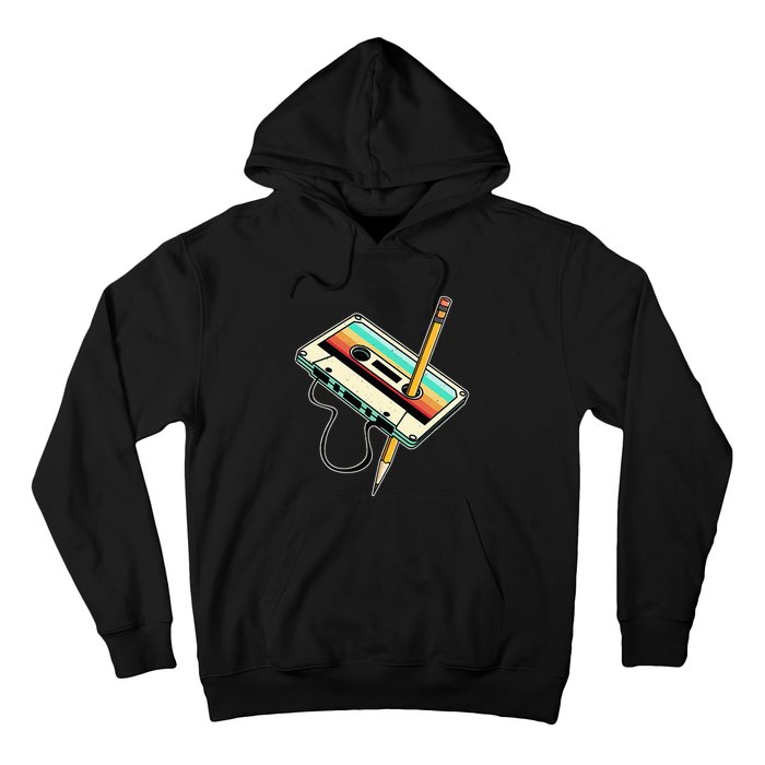 80s 90s Retro Party Costume Nostalgia Cassette Hoodie