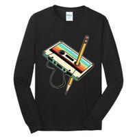 80s 90s Retro Party Costume Nostalgia Cassette Tall Long Sleeve T-Shirt