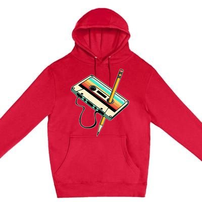 80s 90s Retro Party Costume Nostalgia Cassette Premium Pullover Hoodie