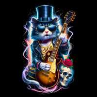 80S 90S Rock Band Concert Meaningful Gift Cat Playing Guitar Rock And Roll  Zip Tote Bag