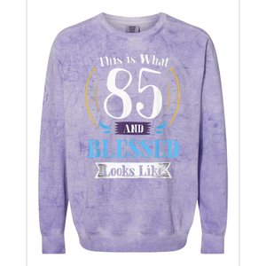 85 and Blessed 85th Birthday Gift for  Wo Shirt Colorblast Crewneck Sweatshirt