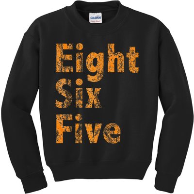 865 Area Code Tennessee Knoxville Eight Six Five Fan Kids Sweatshirt