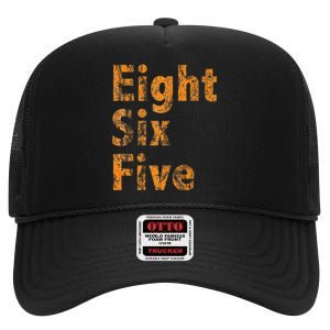 865 Area Code Tennessee Knoxville Eight Six Five Fan High Crown Mesh Back Trucker Hat