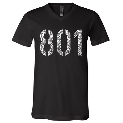 801 Area Code Salt Lake City V-Neck T-Shirt