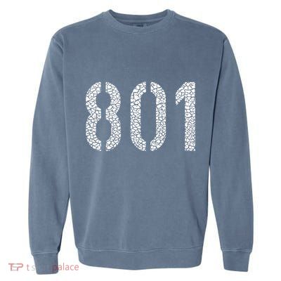 801 Area Code Salt Lake City Garment-Dyed Sweatshirt