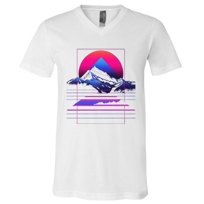 80s Aesthetic Cool Graphic S 6xl Graphic V-Neck T-Shirt