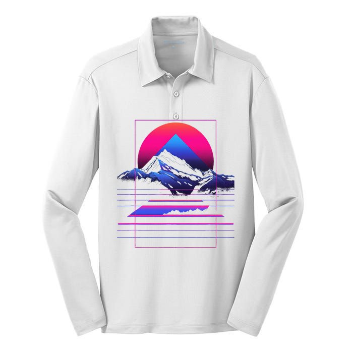 80s Aesthetic Cool Graphic S 6xl Graphic Silk Touch Performance Long Sleeve Polo