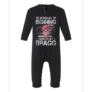 82nd Airborne Division Born At Ft Benning Raised Fort Bragg Infant Fleece One Piece