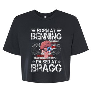 82nd Airborne Division Born At Ft Benning Raised Fort Bragg Bella+Canvas Jersey Crop Tee