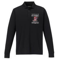 82nd Airborne Division Born At Ft Benning Raised Fort Bragg Performance Long Sleeve Polo